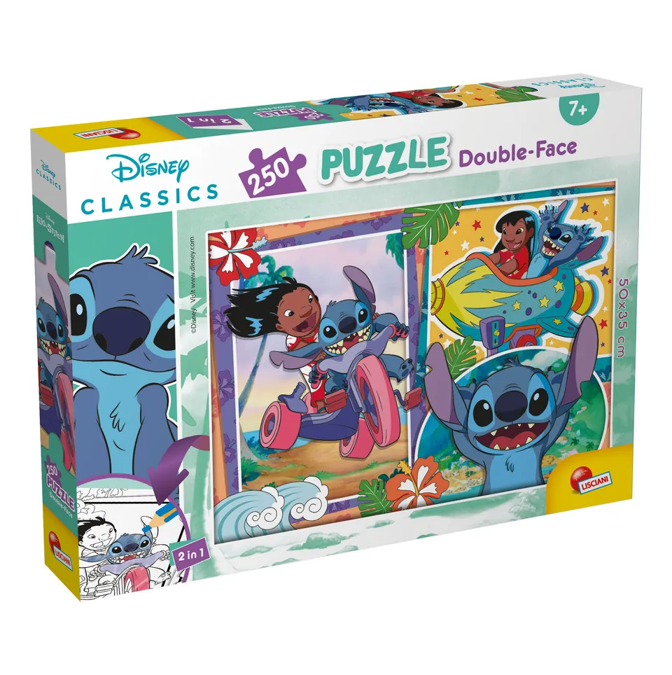 Lisciani Disney Puzzle DF Plus 250 puzzle Lilo & Stitch da colorare