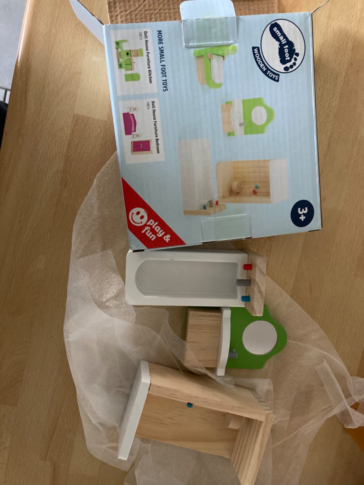 smallfoot 10872 mobili bambole bagno legno 4 pezzi