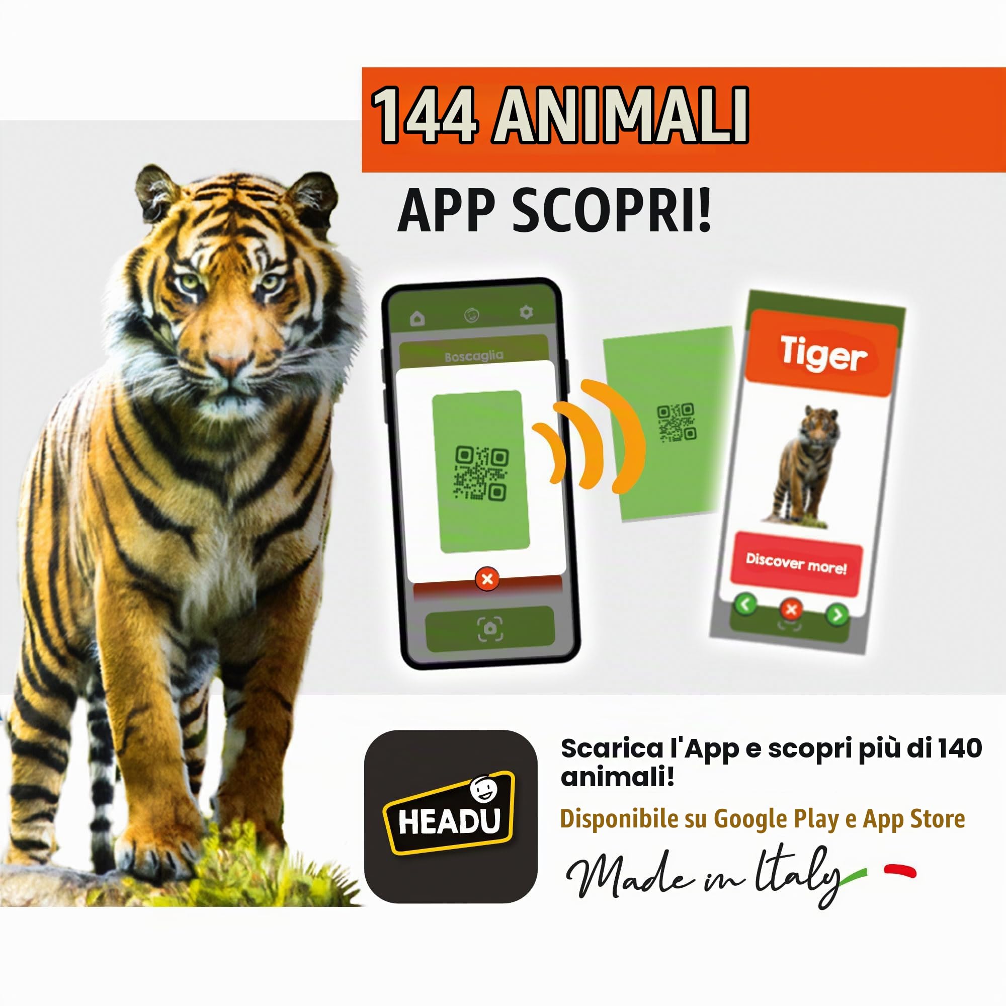 Headu Memorix 108 Memory Animali Carte 5-7 Anni