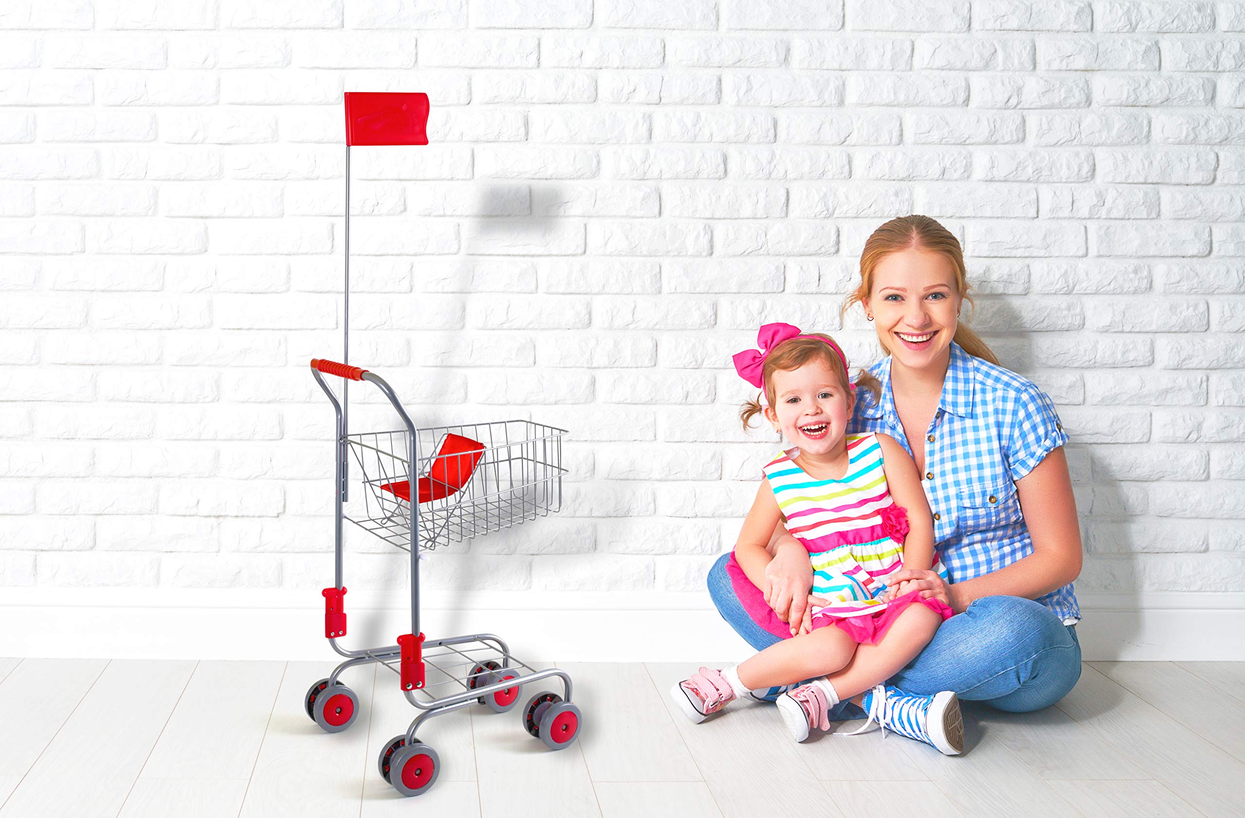 smallfoot Carrello spesa giocattolo metallo argento 60 cm