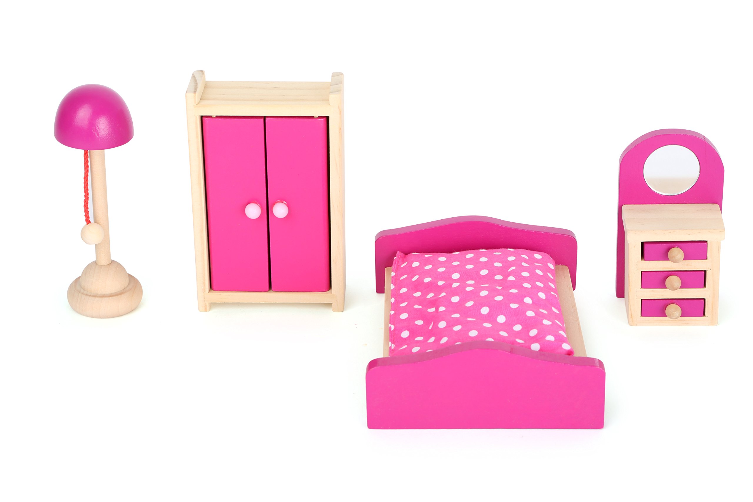 smallfoot 10736 casa bambole legno 3 piani con mobili