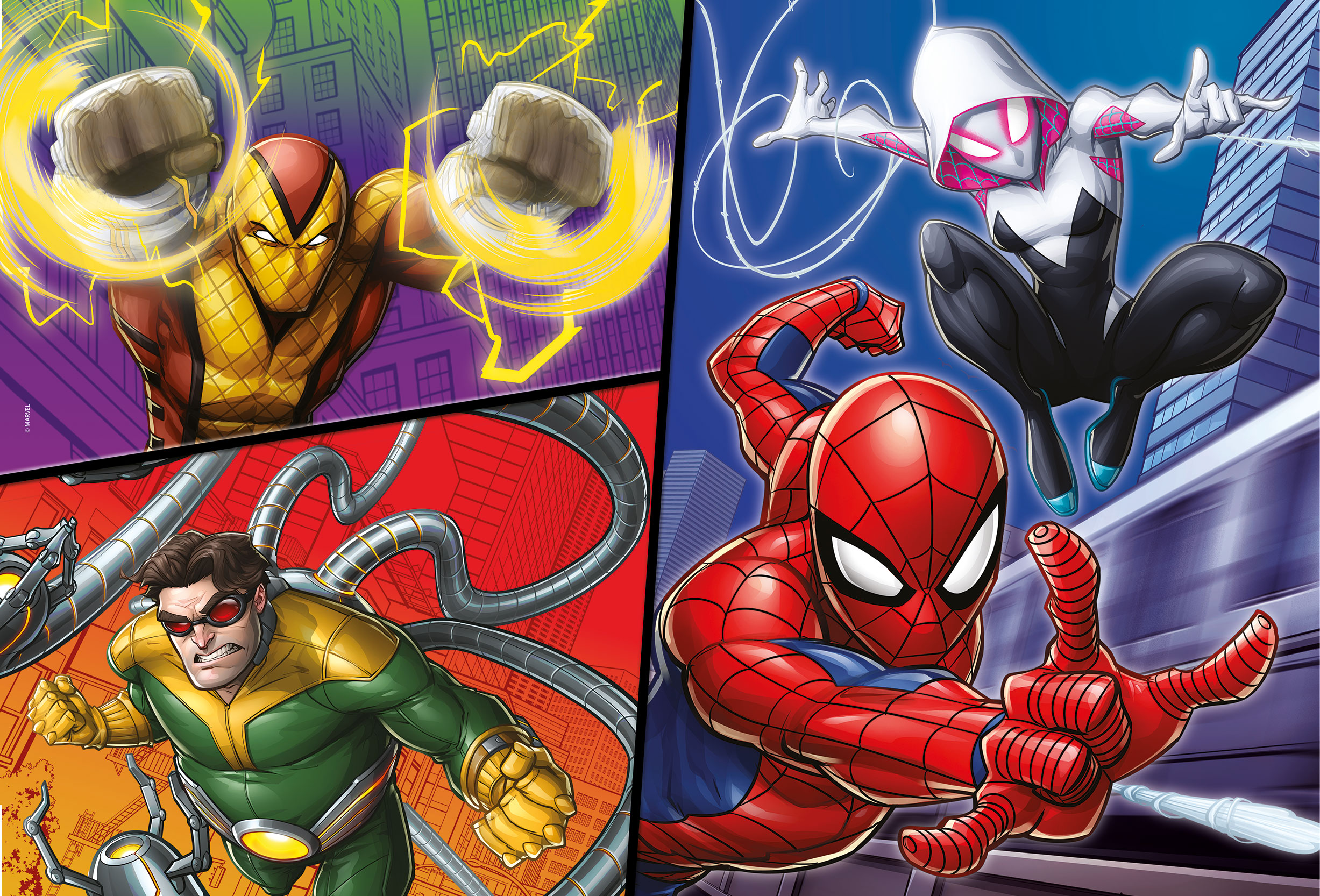 Lisciani Marvel Plus 250 Spider-Man puzzle double-face da colorare