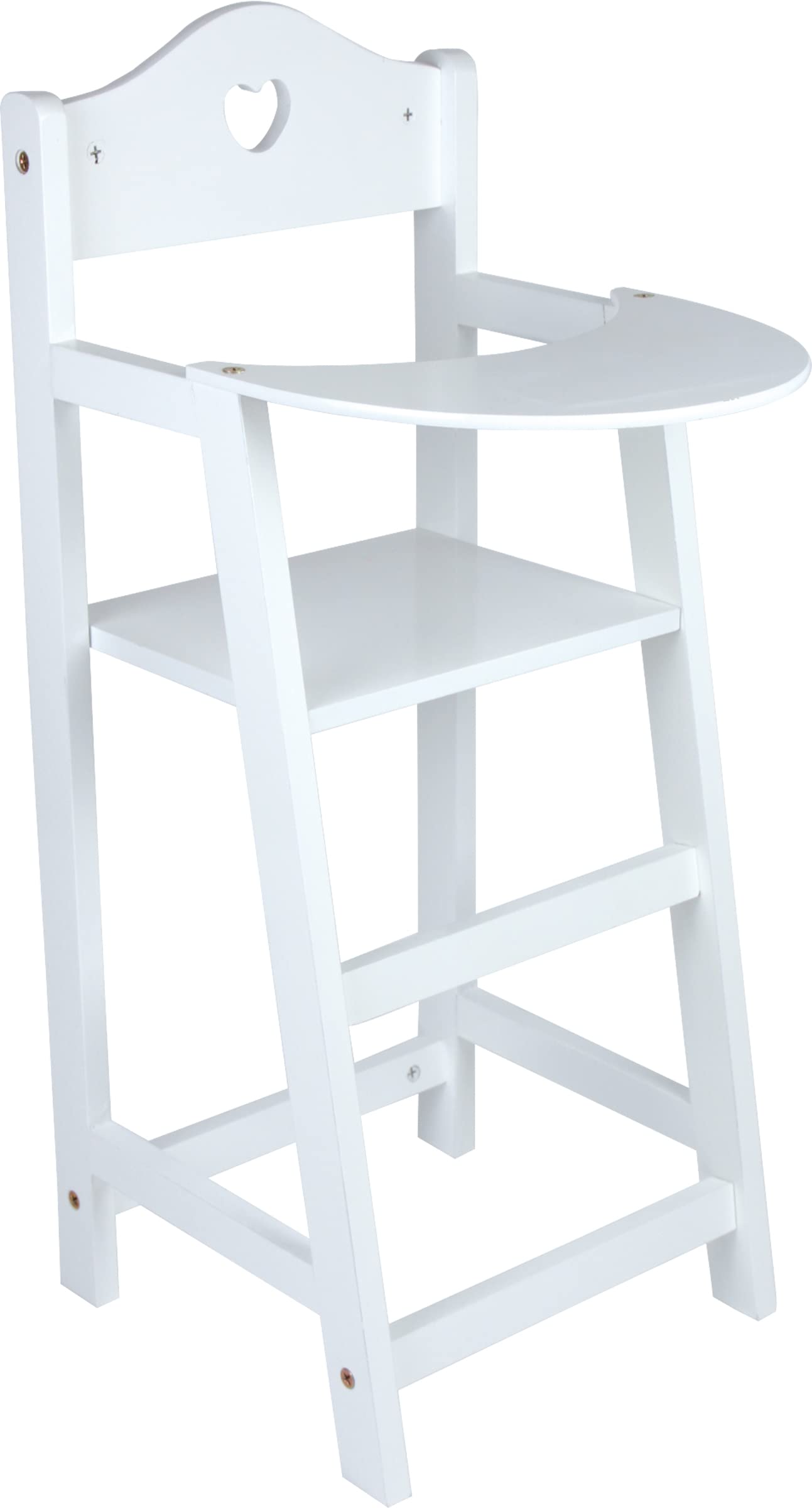 smallfoot Seggiolone Bambole in Legno Bianco con Cuore