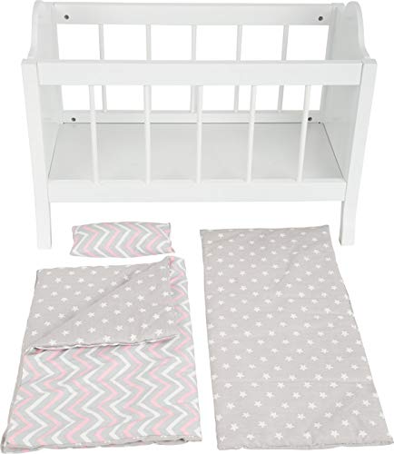 smallfoot lettino per bambole in legno bianco 47 cm