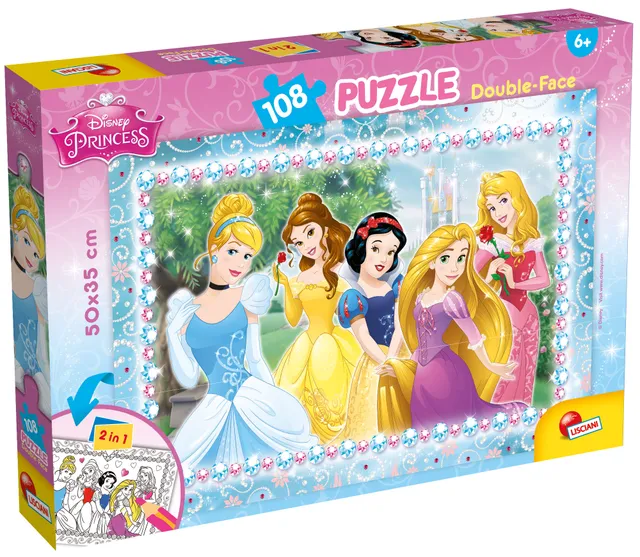 Lisciani Disney Puzzle DF Plus 108 Princess double-face