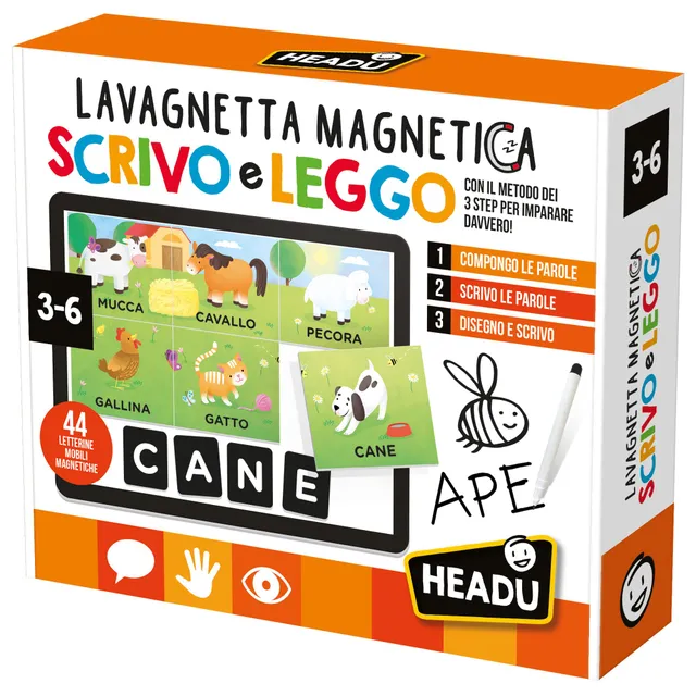 Headu Scrivo e Leggo lavagnetta magnetica 3-6 anni lettere