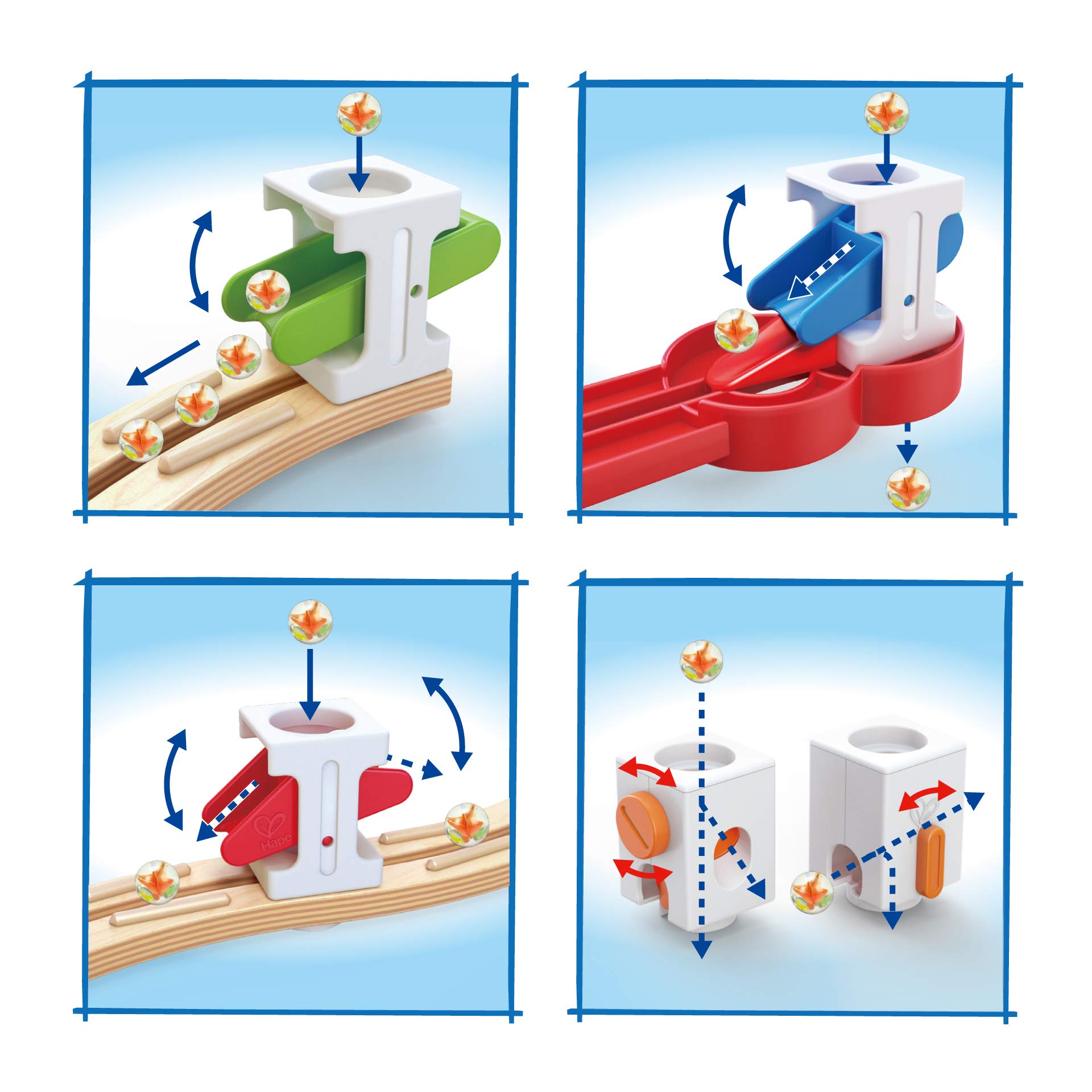 Hape Quadrilla Super Spirali pista biglie legno 129 pezzi