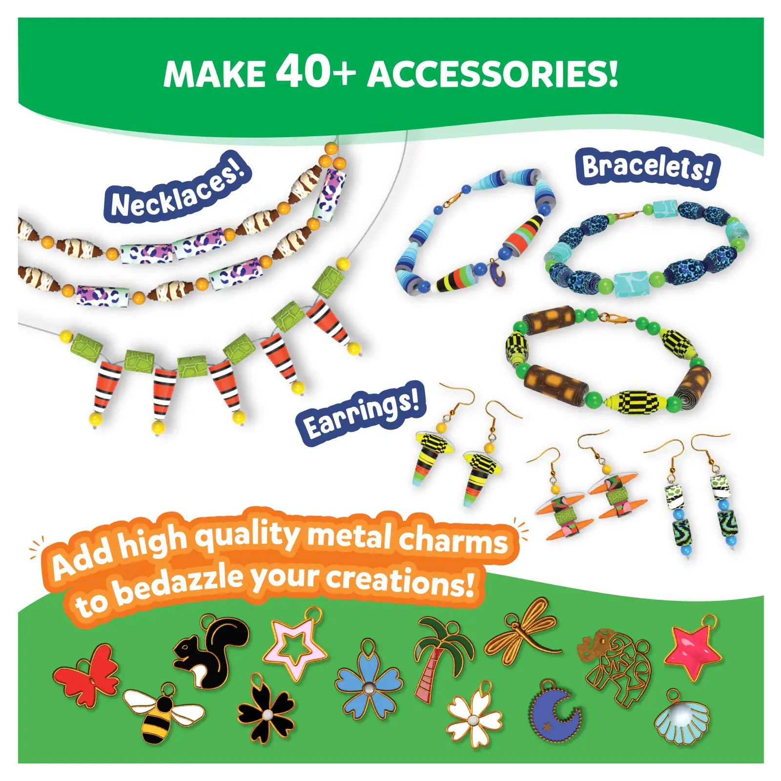Skillmatics Roll-up Beads Jungle Party kit braccialetti 6-13 anni
