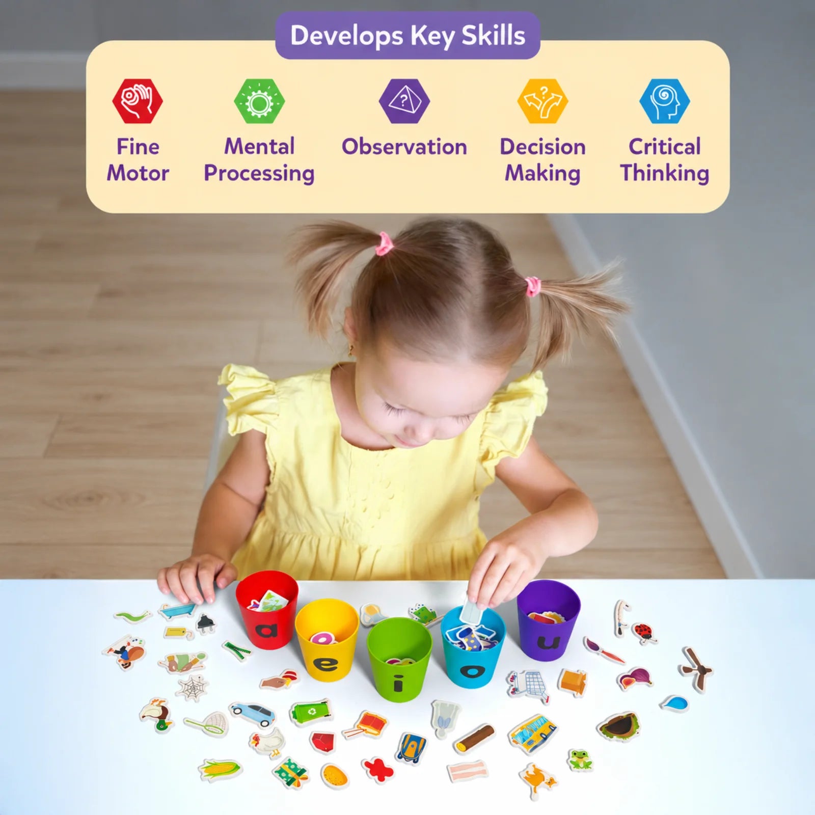 Skillmatics Phonics Sorter gioco vocali inglesi 4-7 anni
