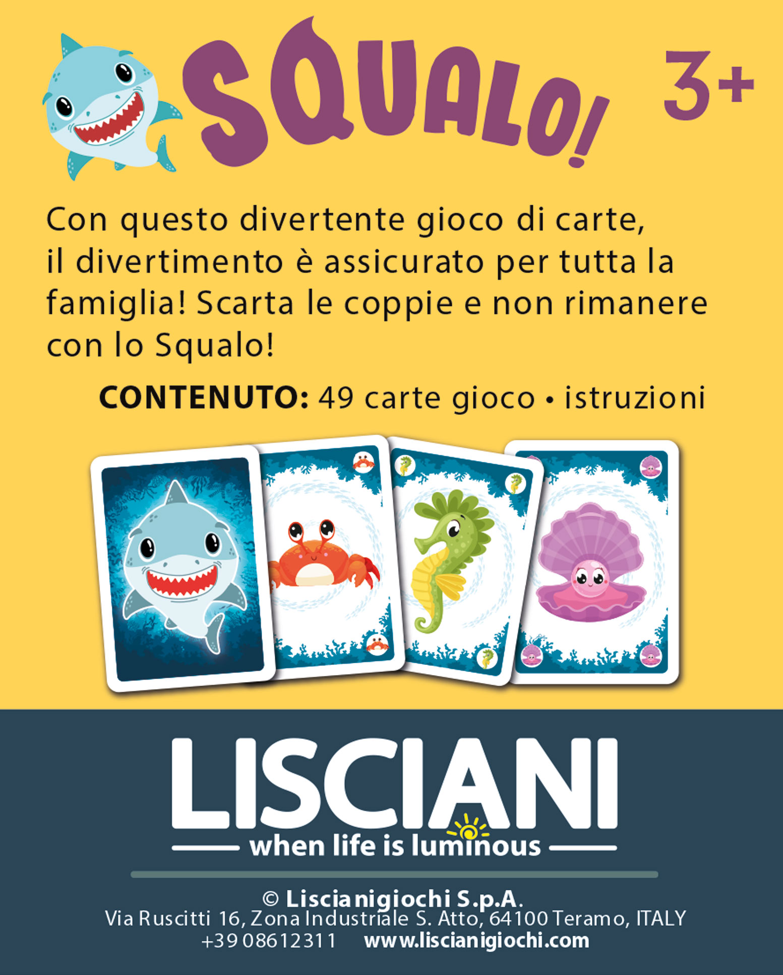 Lisciani Ludoteca Carte Bambini Squalo gioco di carte