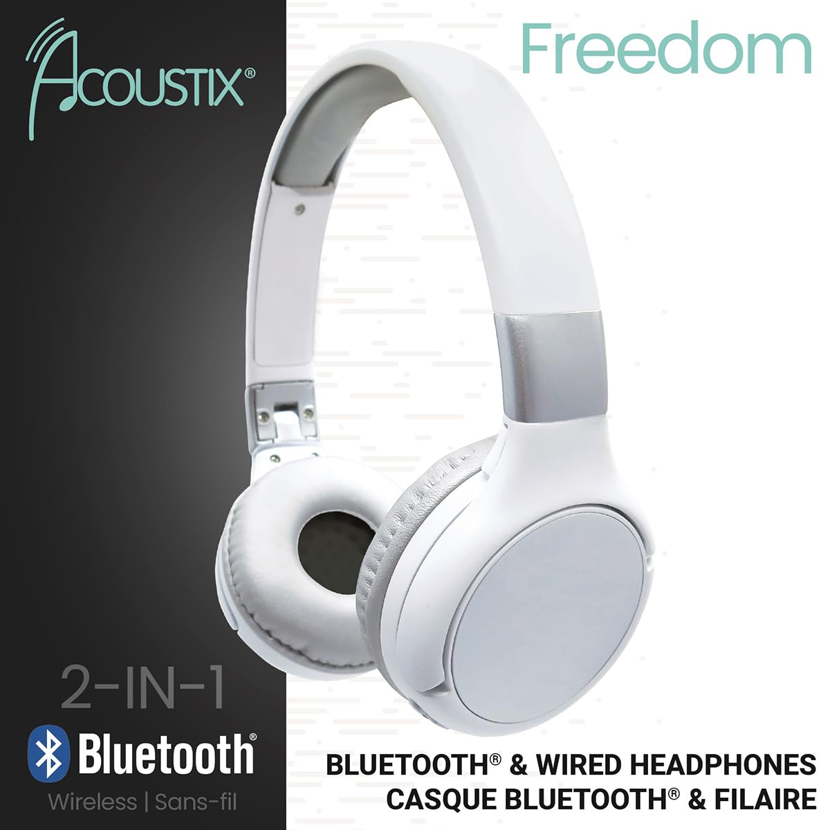 Lexibook Acoustix HPBT010S cuffie bluetooth bianche microfono