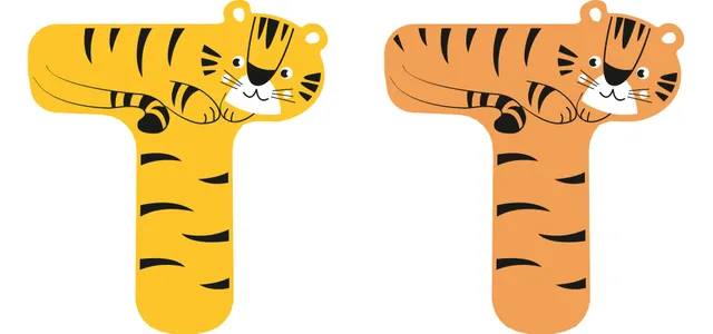 smallfoot Lettere Legno 12527 lettera cameretta T tigre 12 pezzi