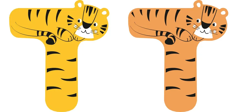 smallfoot Lettere Legno 12527 lettera cameretta T tigre 12 pezzi