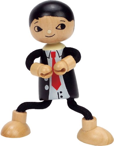Hape Famiglia Moderna Papà Bambola in Legno con Arti Flessibili
