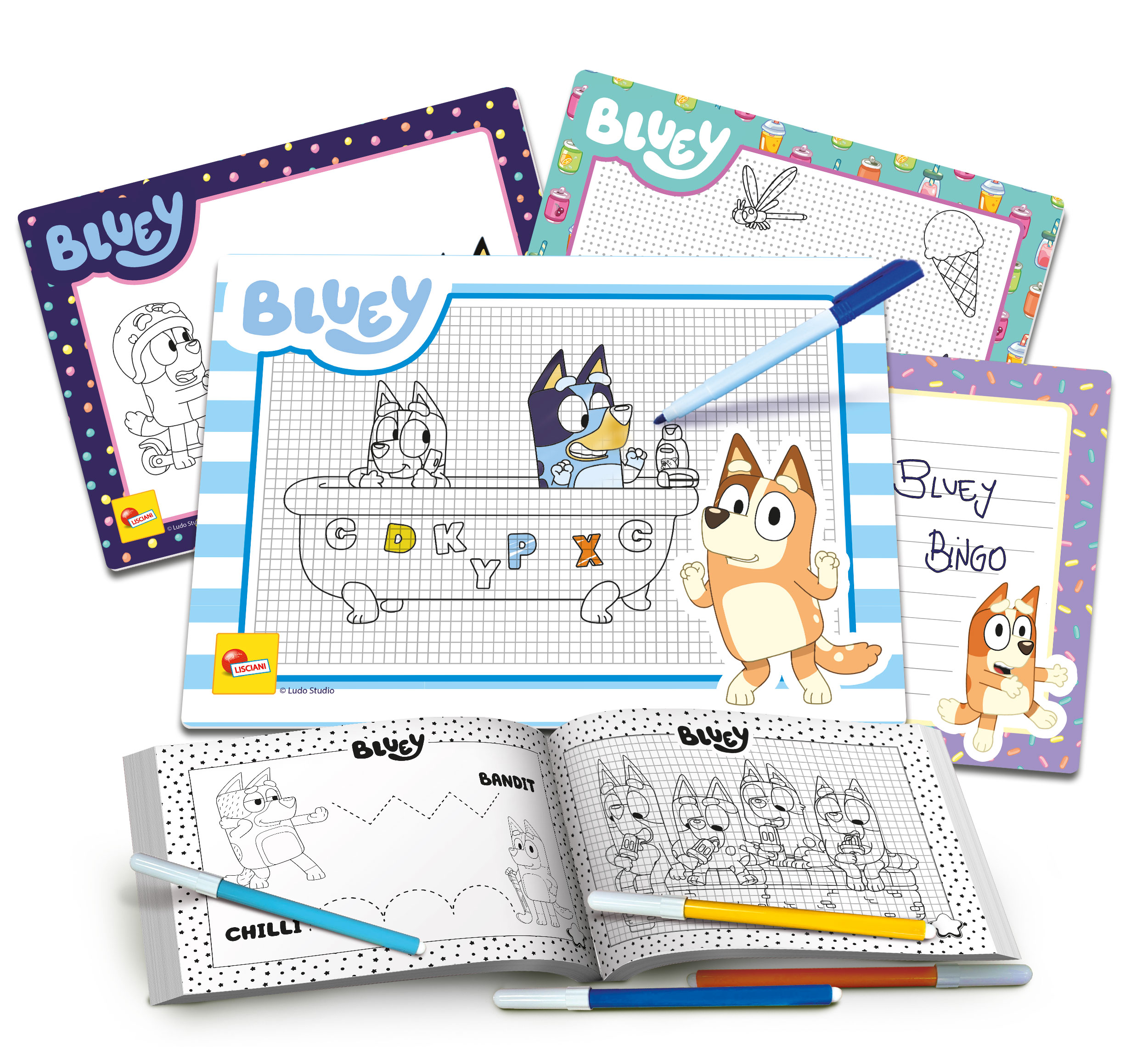 Bluey Drawing School kit disegno bambini con lavagnette