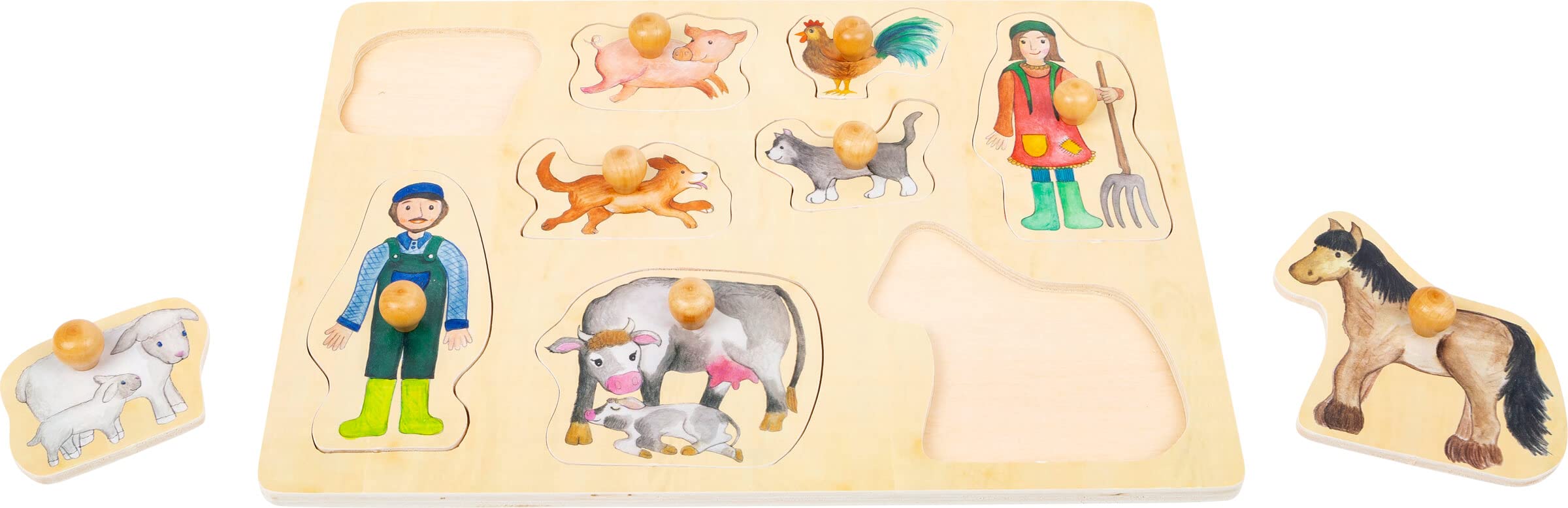 smallfoot 11500 puzzle fattoria 9 pezzi in legno
