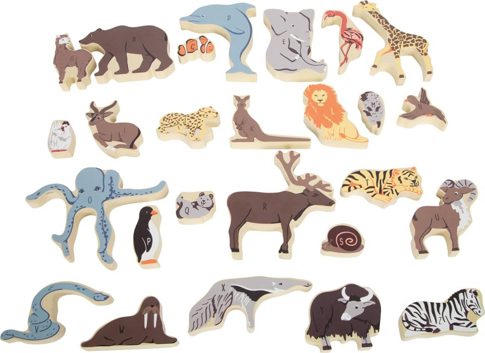 smallfoot puzzle lettere animali legno 26 pezzi alfabeto