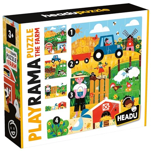 Headu Playrama The City MU55331 puzzle bambini 3-8 anni