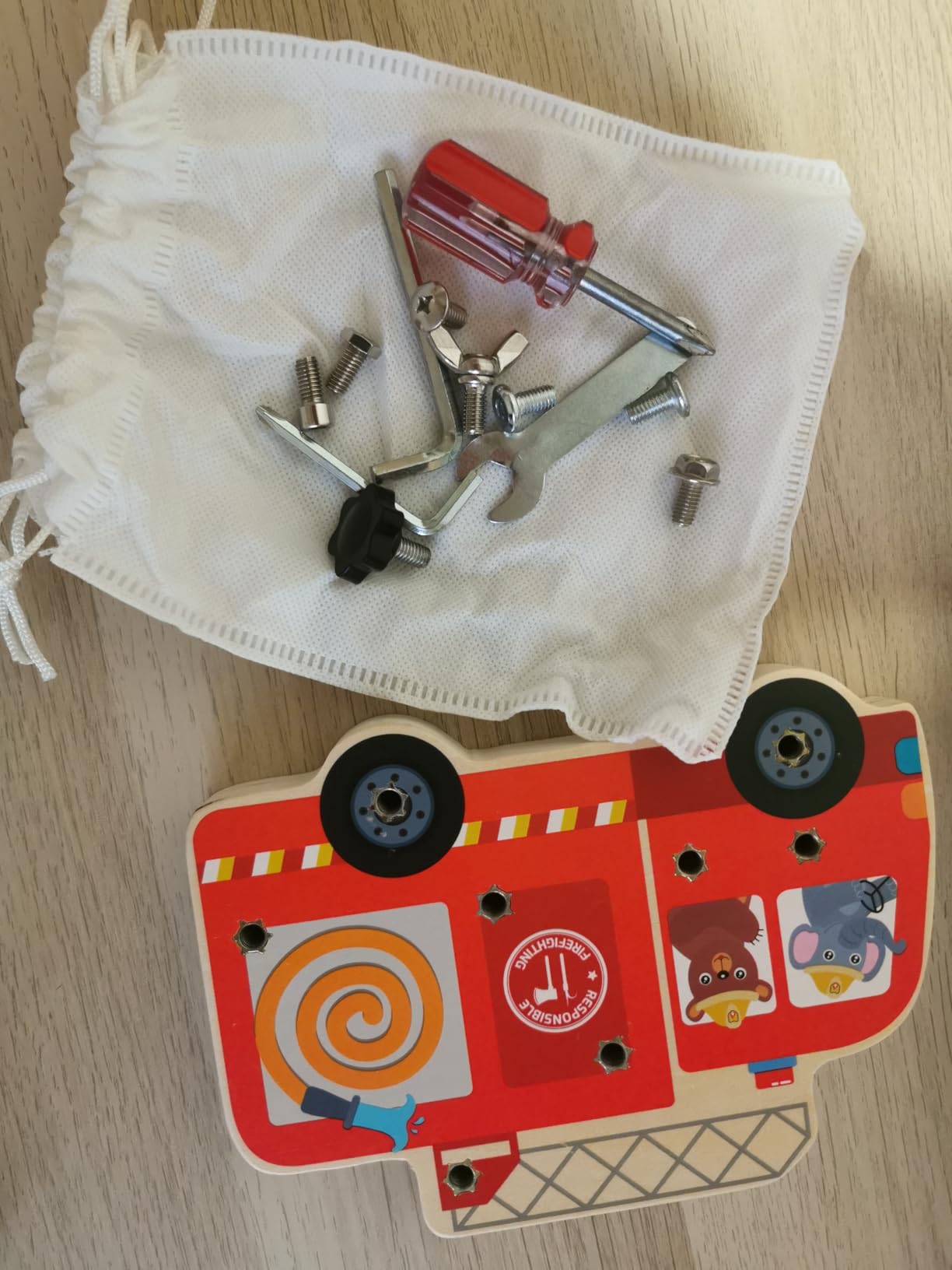 DINORUN Busy Board tavola montessori camion pompieri 3-6 anni