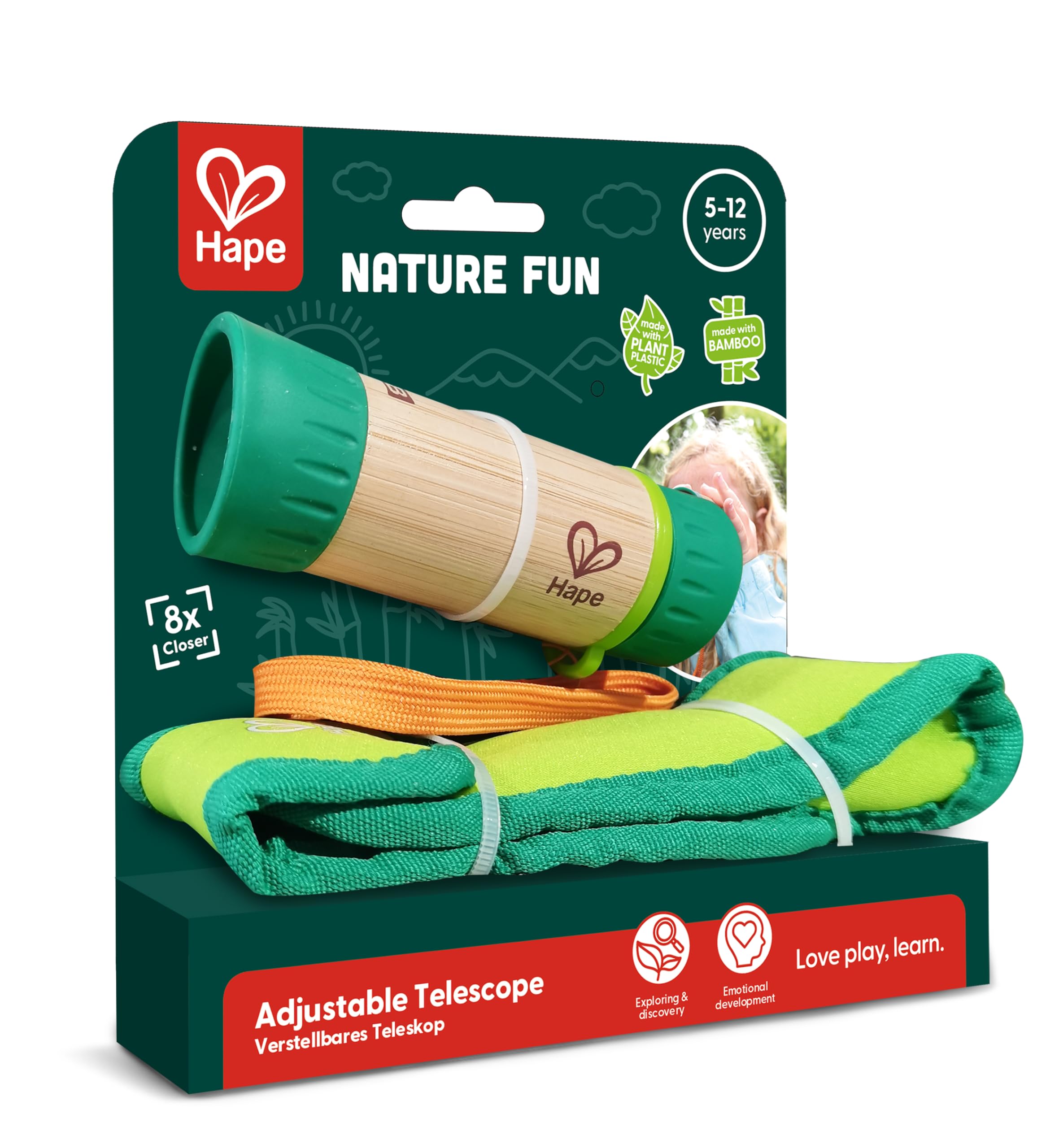 Hape Nature Fun telescopio 8x bambù dai 5 anni