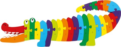 smallfoot puzzle coccodrillo ABC in legno 26 pezzi lettere