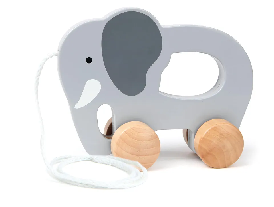 Hape Elefante da Trainare Gioco in Legno con Cordino 12 Mesi
