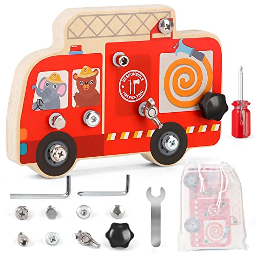 DINORUN Busy Board tavola montessori camion pompieri 3-6 anni