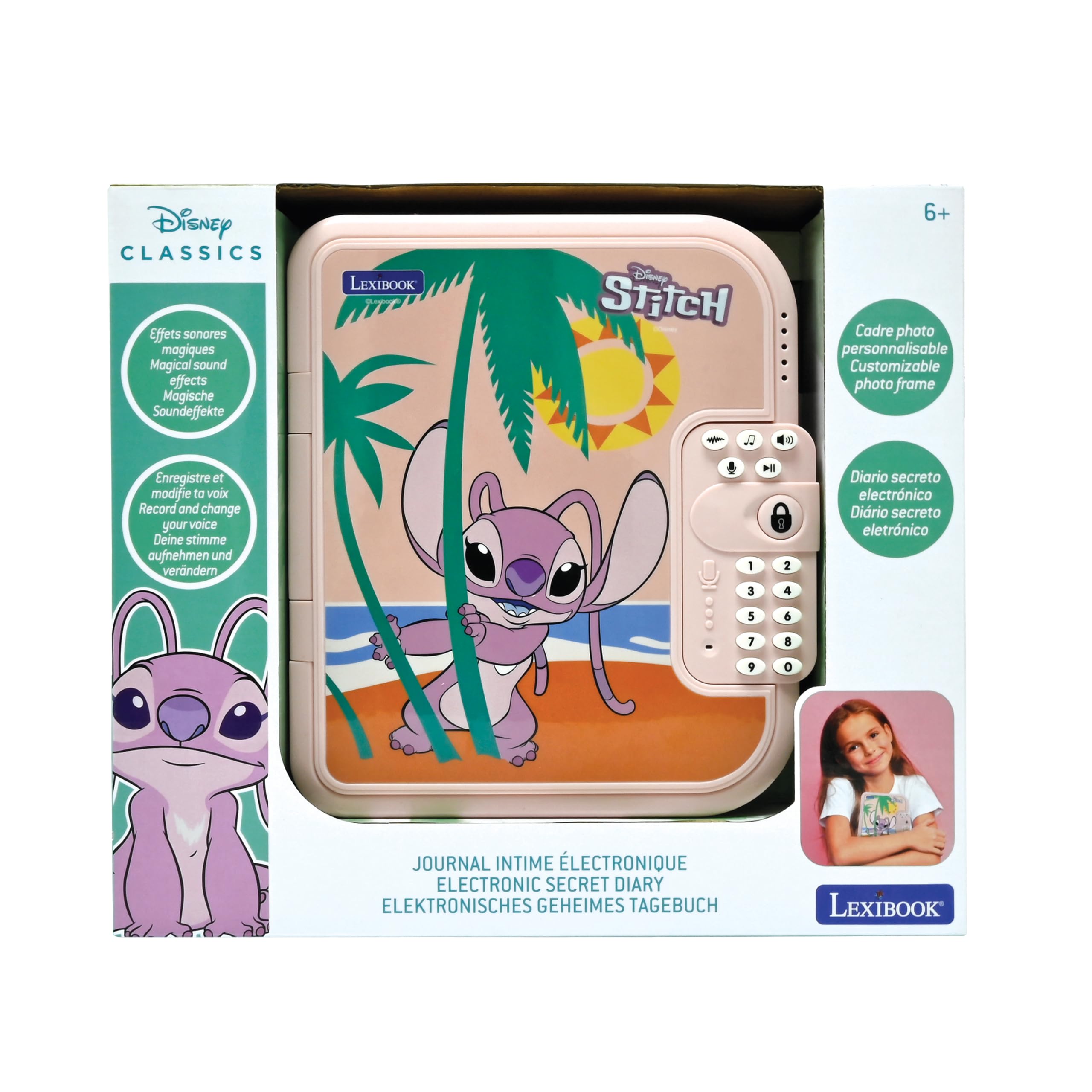 Lexibook Disney Stitch SD50D1 diario elettronico Angel blu rosa