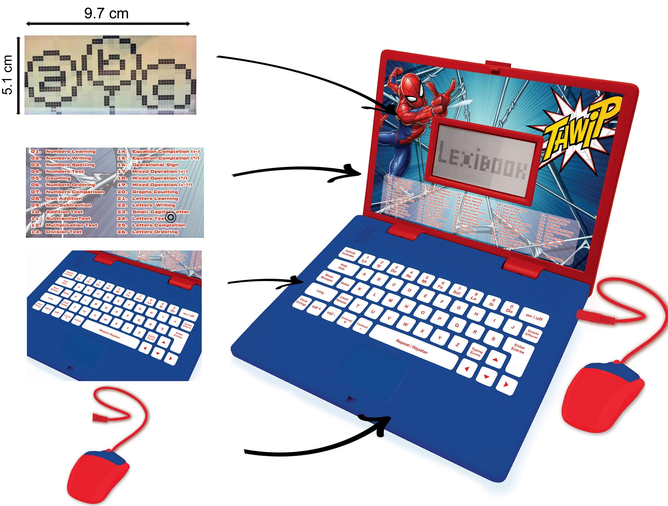 Lexibook Spider-Man JC598SPi17 Computer Portatile Educativo Bilingue