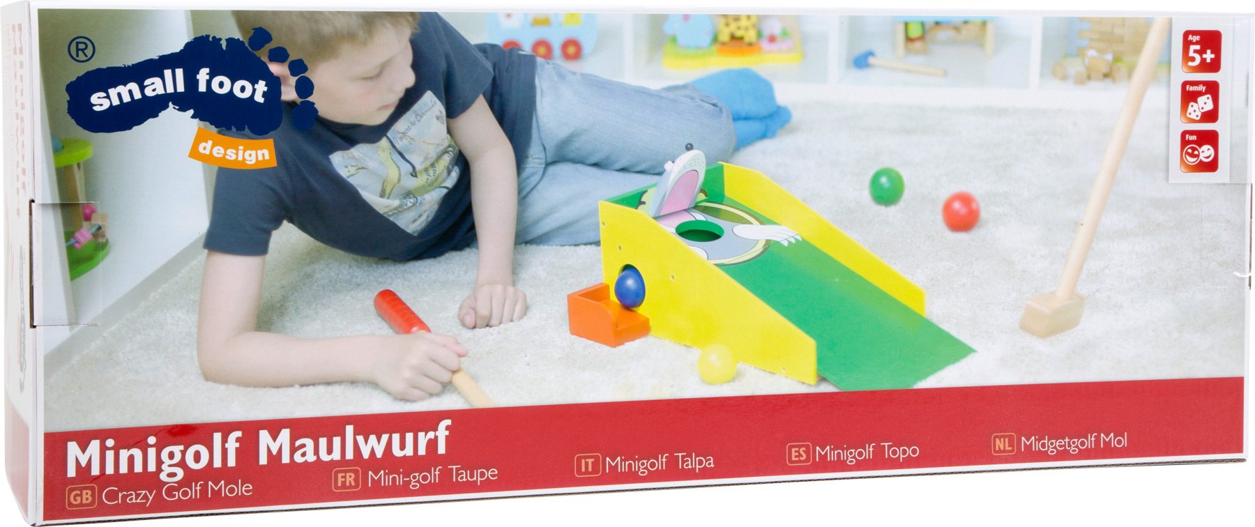 smallfoot 8177 Minigolf Talpa in Legno con 2 Mazze