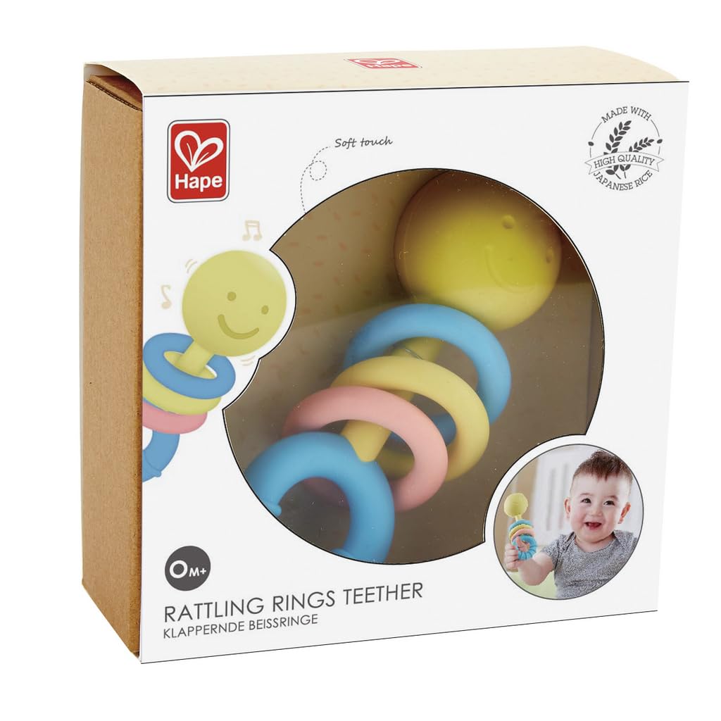 Hape sonaglio massaggiagengive anelli gioco neonato 0+