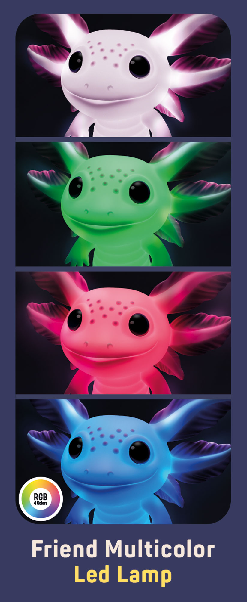 Lisciani Rainy Days Axolotl lampada led cameretta
