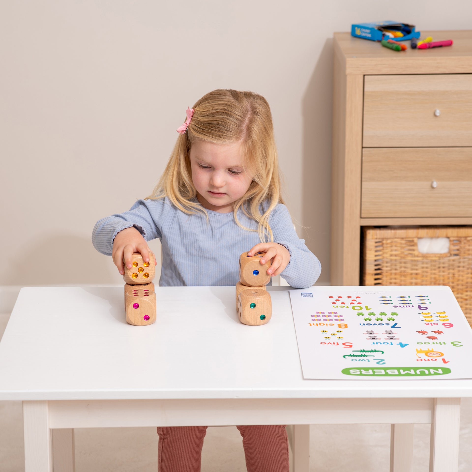 Tickit Wooden Jewel Dice dadi legno 6 pezzi gemme