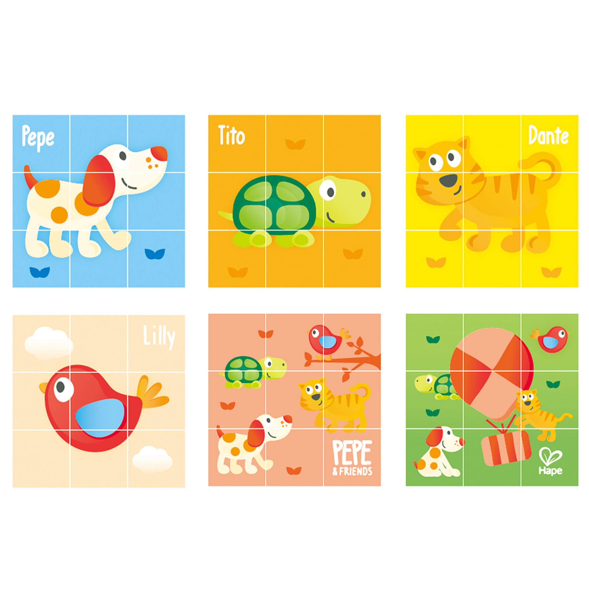 Hape E0452 Pepe Friends puzzle blocchi 9 pezzi
