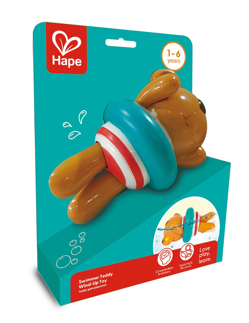 Hape Orsetto Nuotatore Teddy gioco bagnetto carica