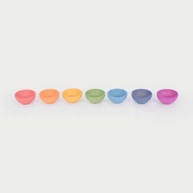 Tickit Rainbow Wooden Bowls ciotole legno arcobaleno 7 pezzi impilabili