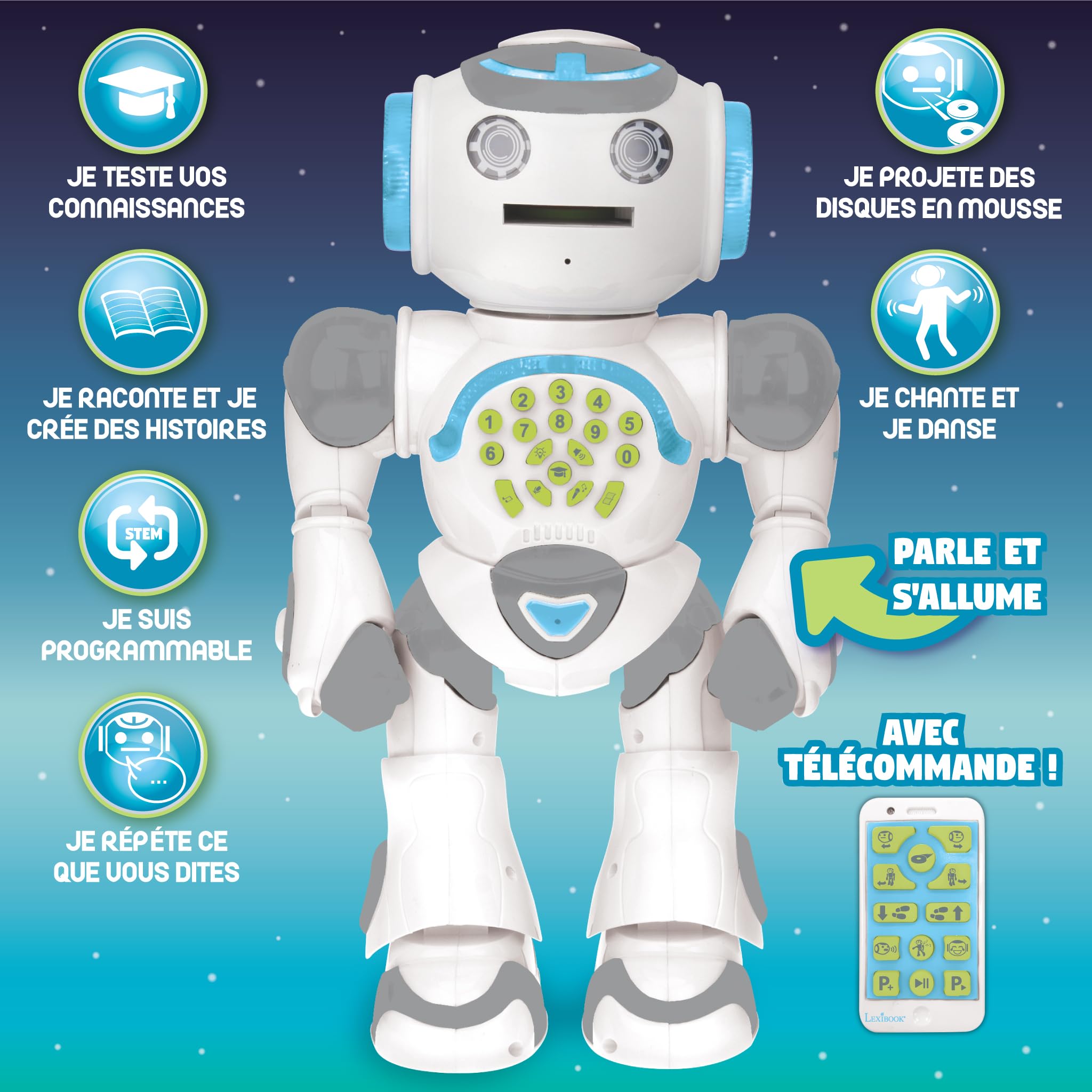 Lexibook Powerman Max ROB80FR robot parlante francese