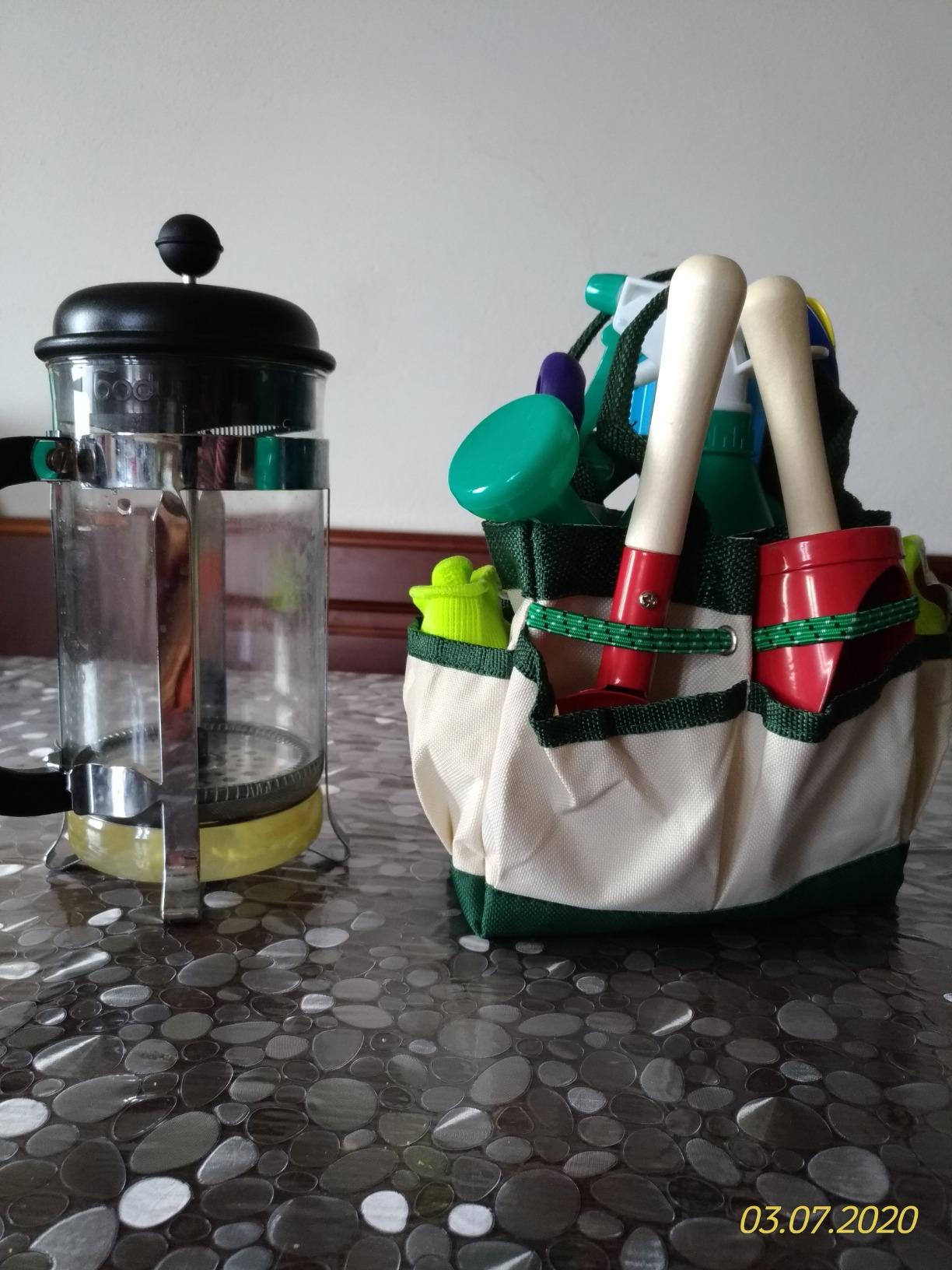 smallfoot 1710 borsa giardinaggio bambini attrezzi legno 3 anni