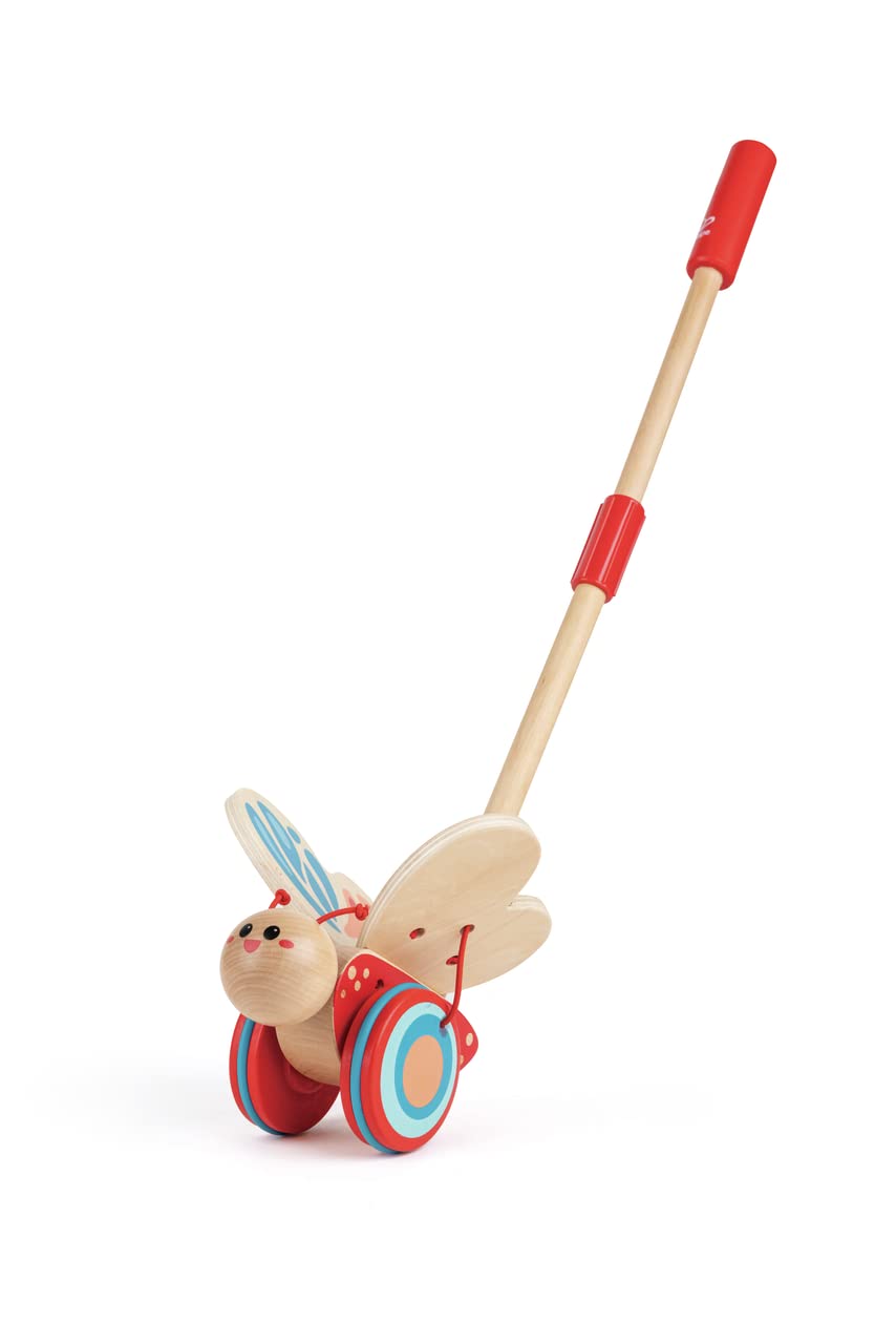 Hape Farfallina Colorata Giocattolo da Trainare in Legno con Ali