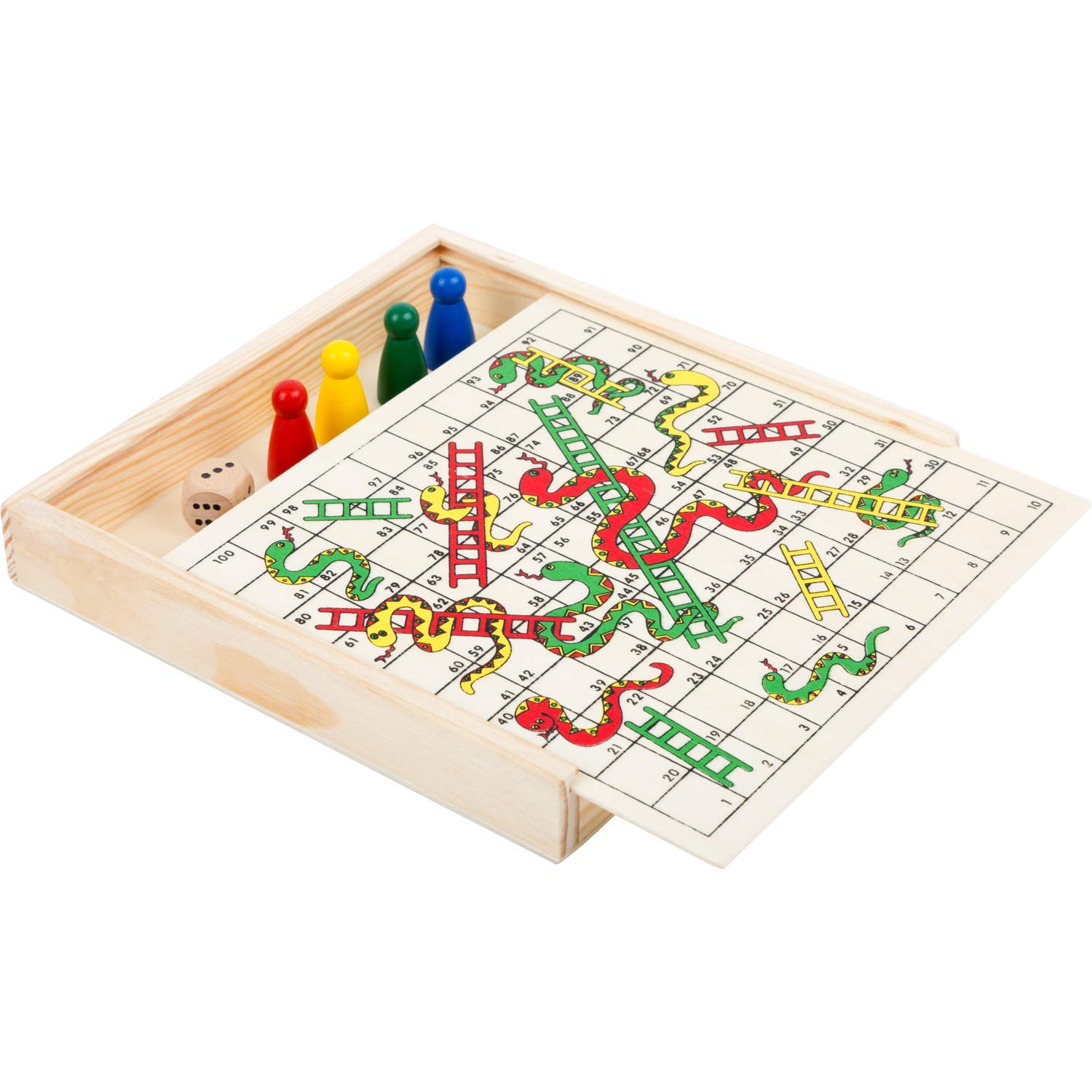 smallfoot 112211 serpenti e scale gioco da viaggio in legno