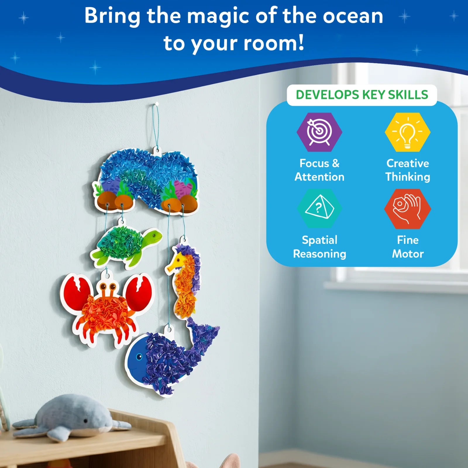 Skillmatics Poke-in Art Underwater Animals kit creativo animali marini