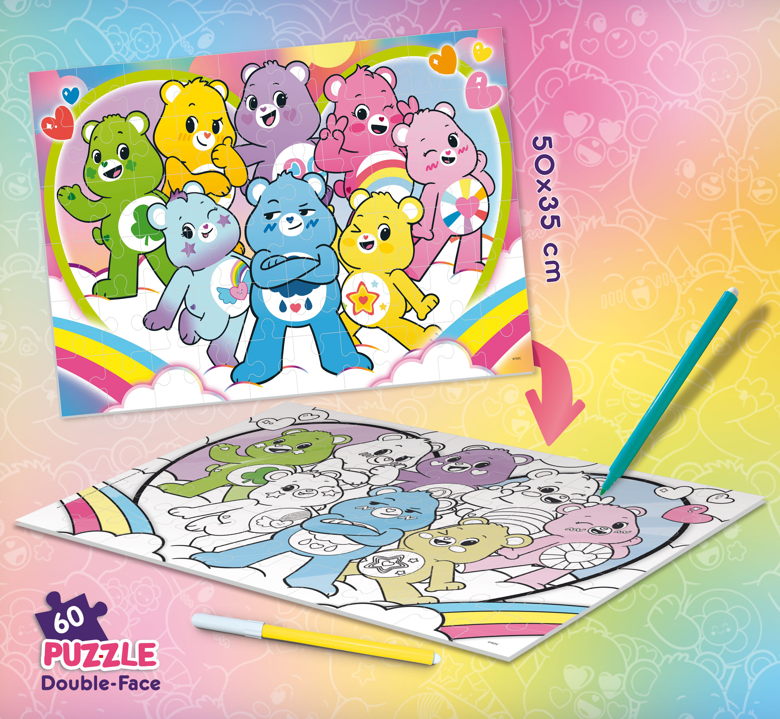 Lisciani Care Bears Puzzle Df Plus 60 60 pezzi da colorare
