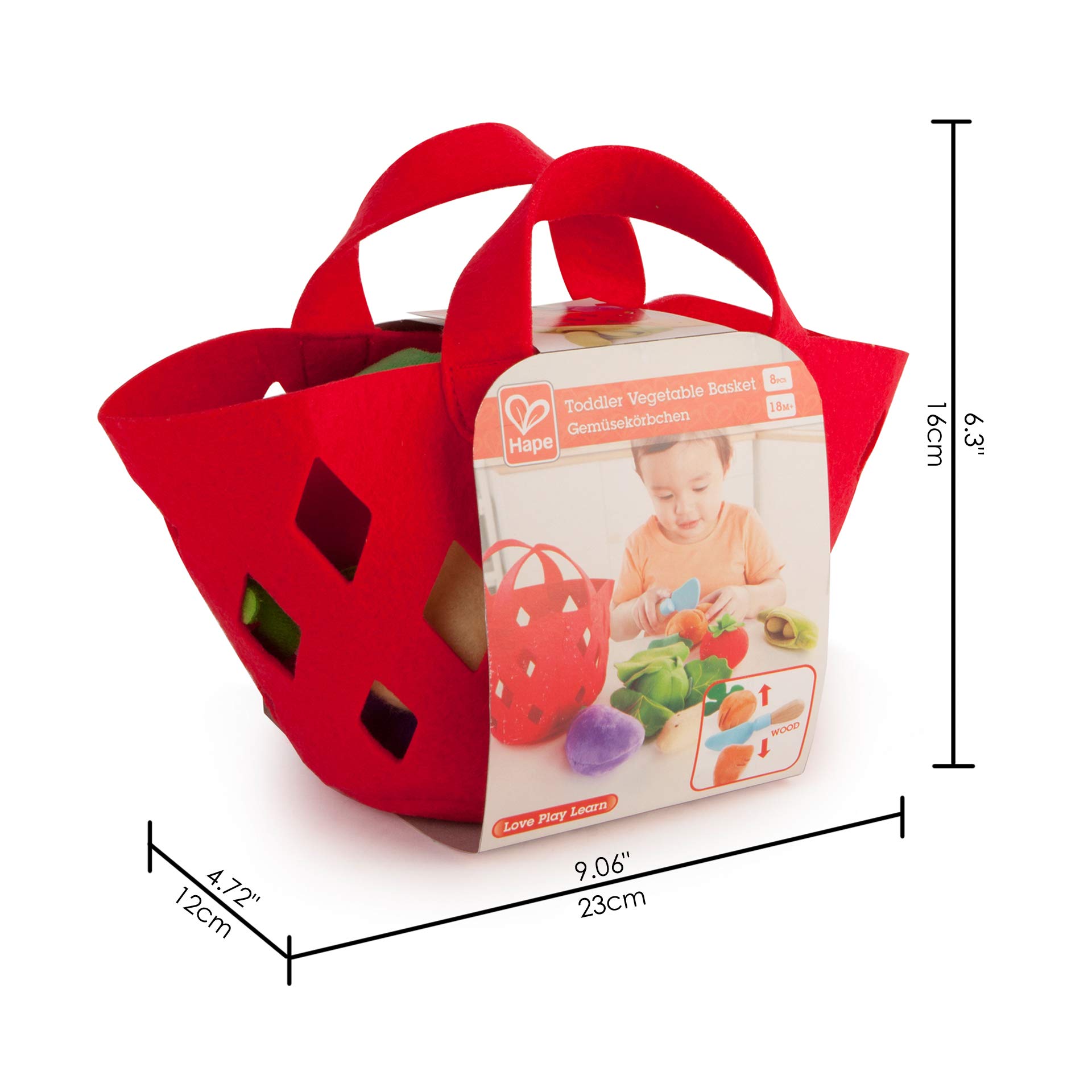 Hape E3167 cesto verdure gioco cucina feltro
