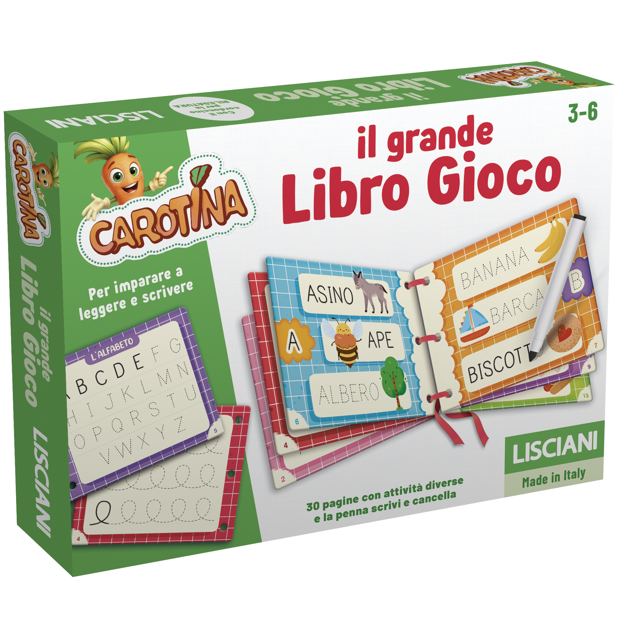 Lisciani Carotina Il Grande Libro Gioco libro cancellabile