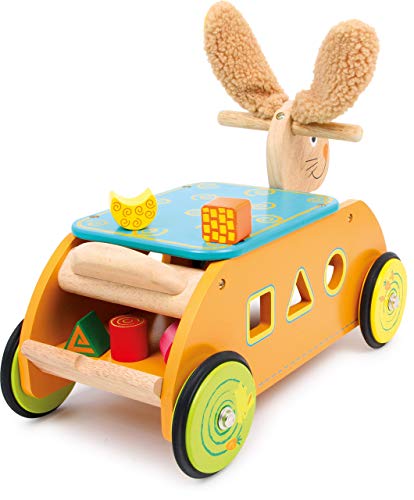 small foot 1573 Coniglio carrello primi passi legno incastri