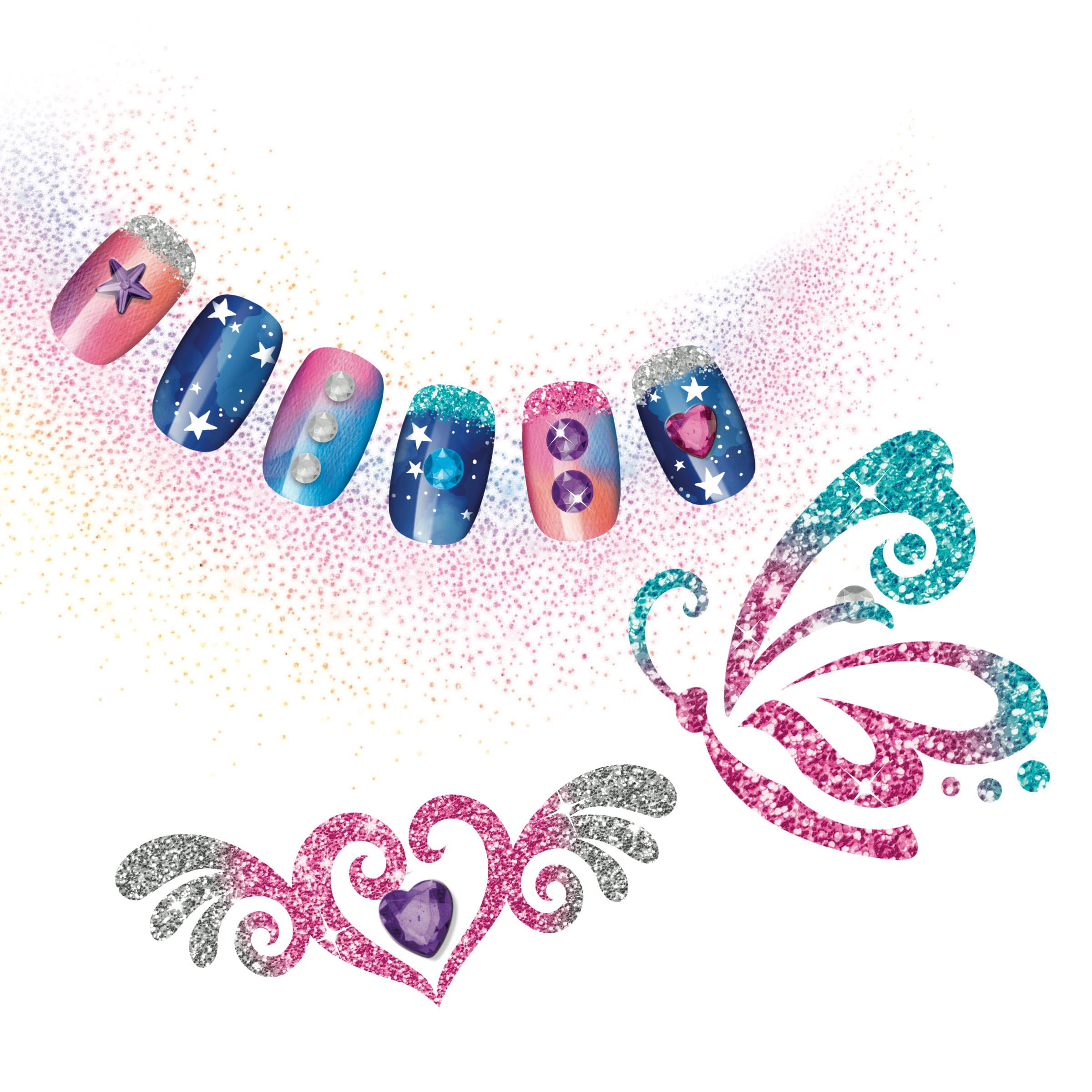 Lexibook CRSS16 kit tatuaggi luminosi e nail art glitter