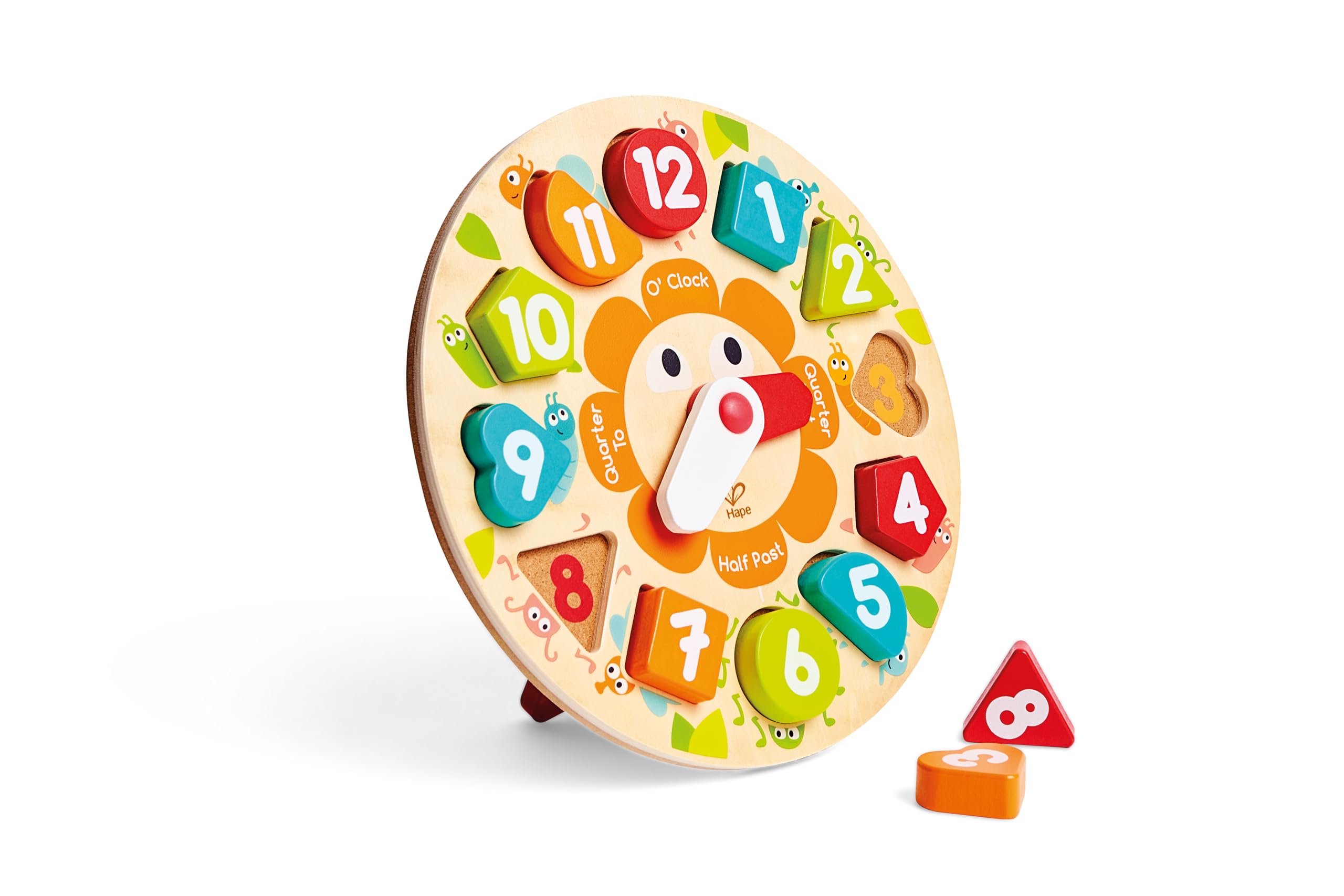 Hape Puzzle Orologio incastro legno impara l'ora 3 anni