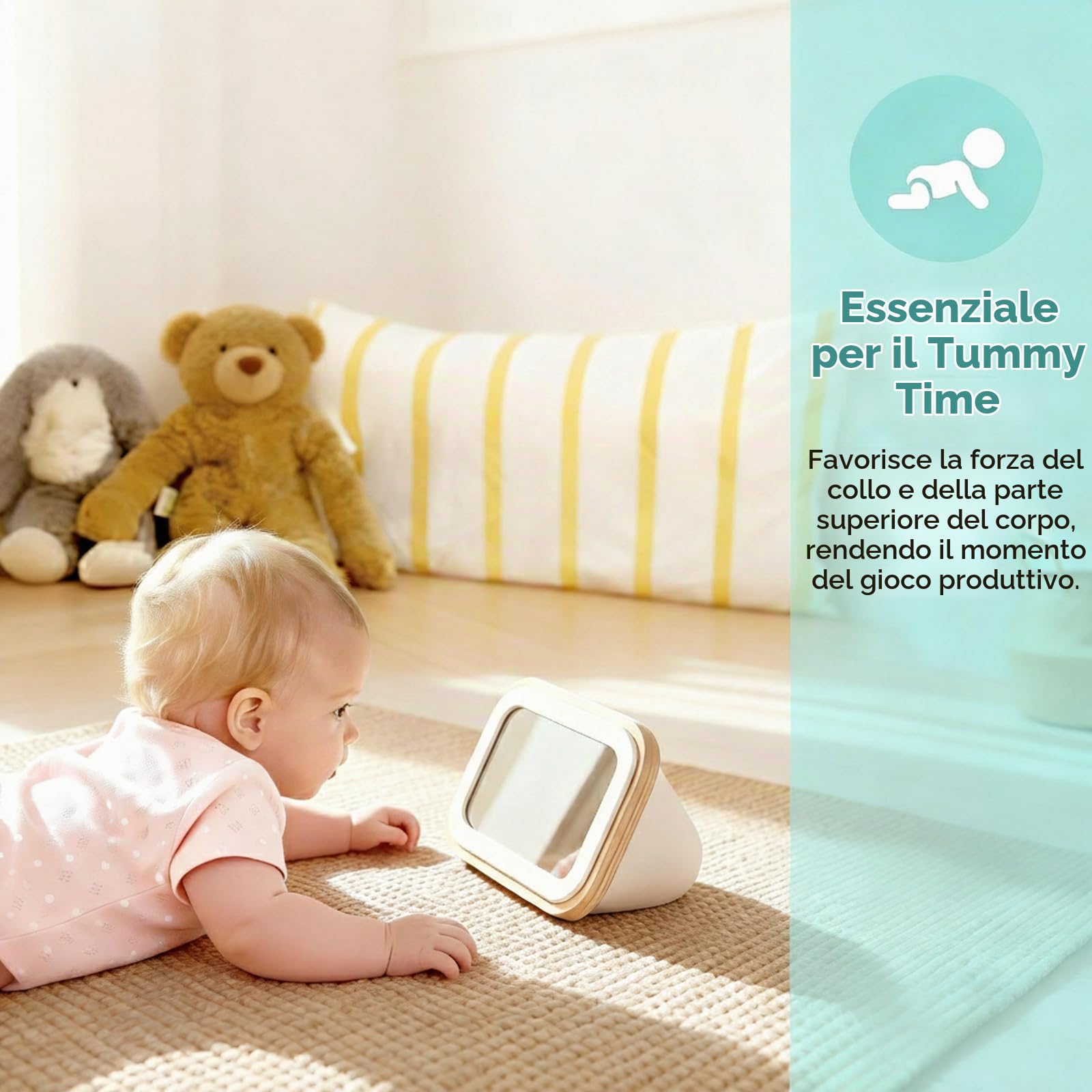 Hape Tamburo Rotativo Specchio giocattolo legno 3 mesi