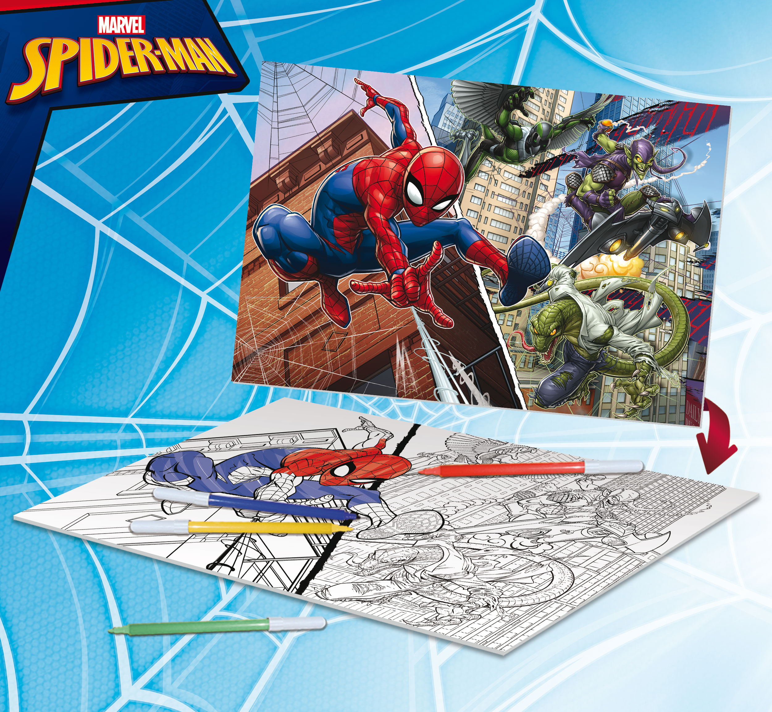 Lisciani Marvel Puzzle DF Plus 108 Spider-Man da colorare