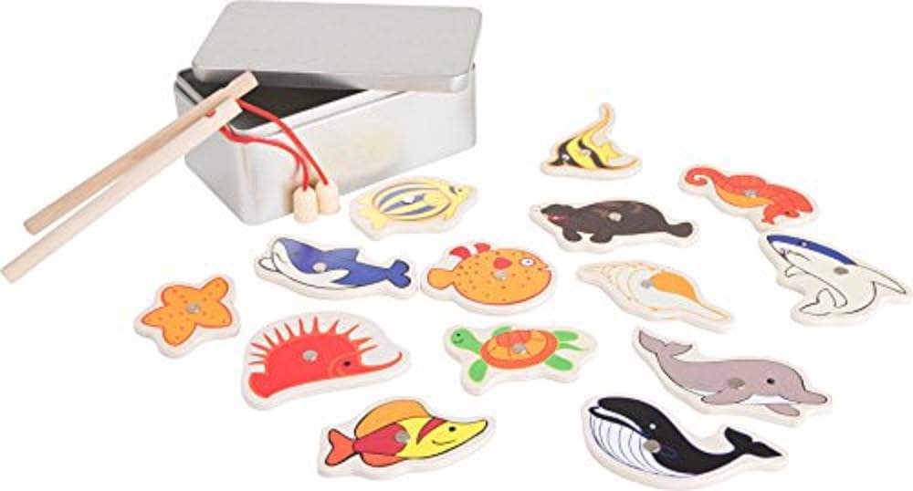 Small Foot 4339 gioco pesca magnetica legno set 2 scatole